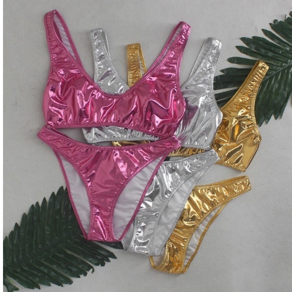 NEW! Metallic Pink Bikini - Picture 4 of 8